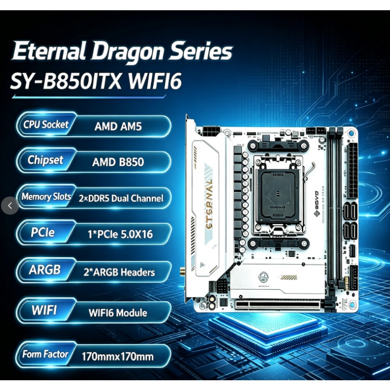 SY- B850ITX  WIFI6 AMD Motherb - đánh giá và giá Ddr5 64Gb